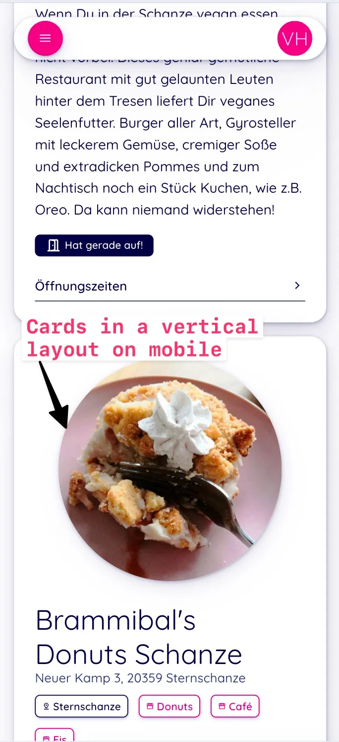 The list breaks into vertical cards on mobile
